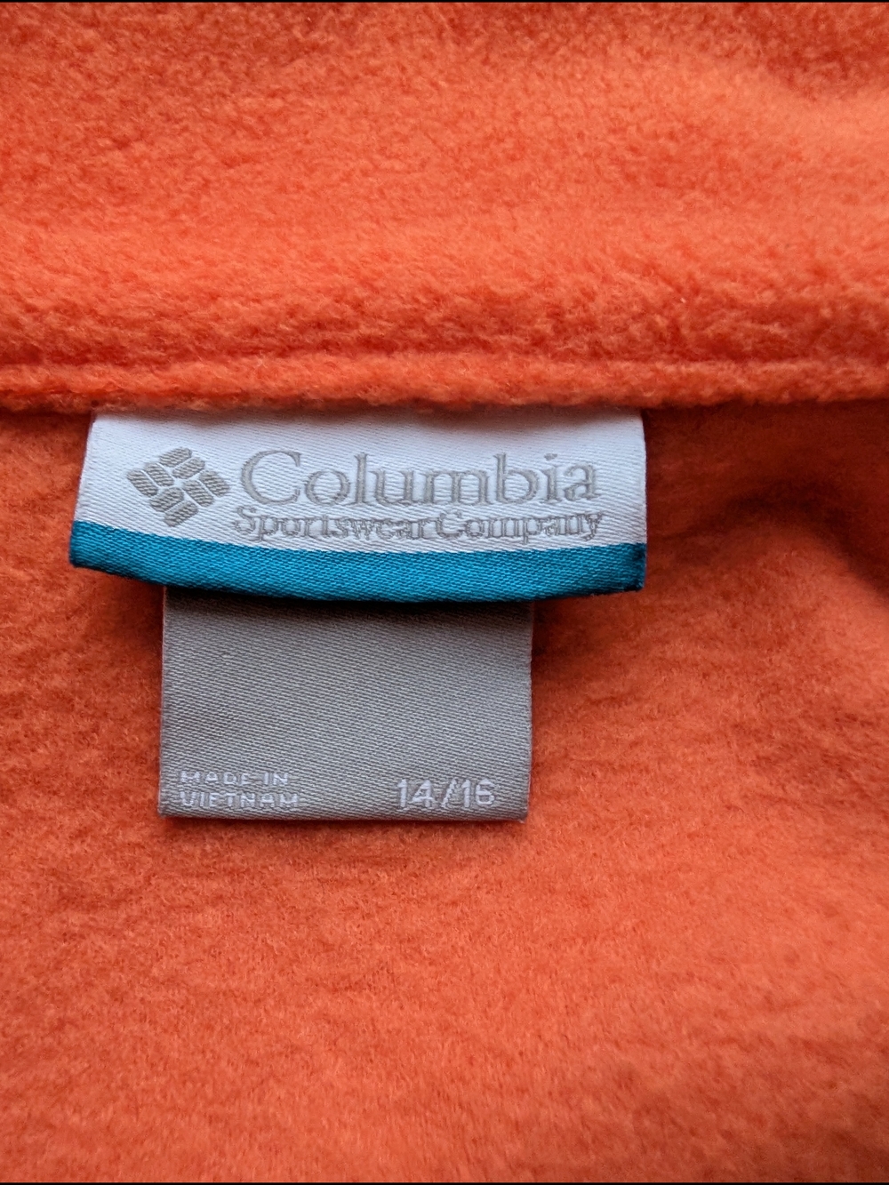 Columbia Youth Fleece Jacket Full Zip Bright Orange Size 14/16 (L/XL) - Picture 3 of 11